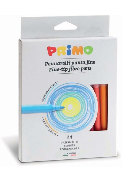 Primo viltstiften uitwasbaar Ø2.5 mm 24 stuks