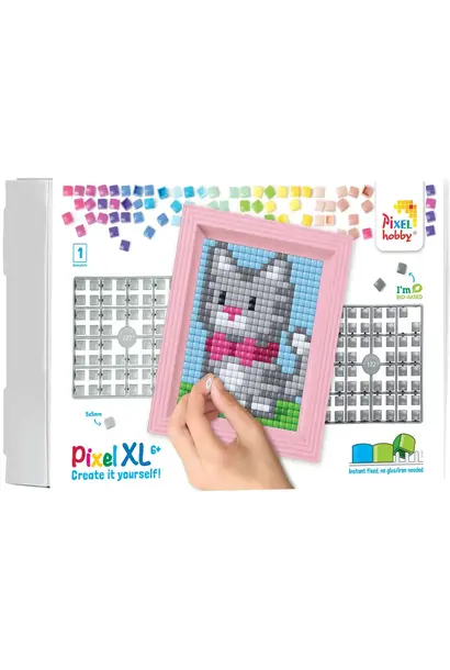 Pixelhobby pixel XL met fotolijst -  grijze kat