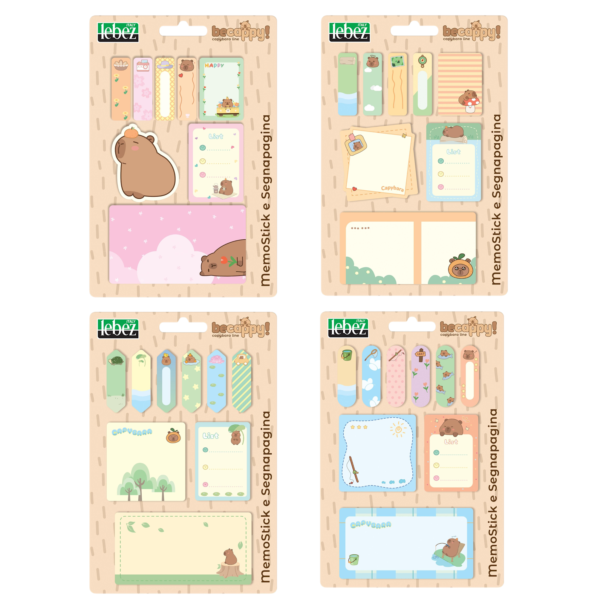 Capibara sticky notes assorti-1
