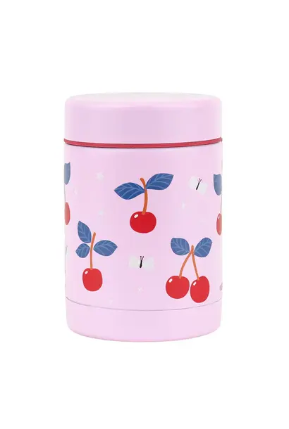 A little lovely company geïsoleerde RVS voedselpot cherry