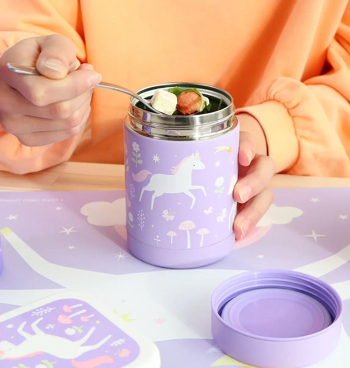 A little lovely company geïsoleerde RVS voedselpot unicorn dreams-2