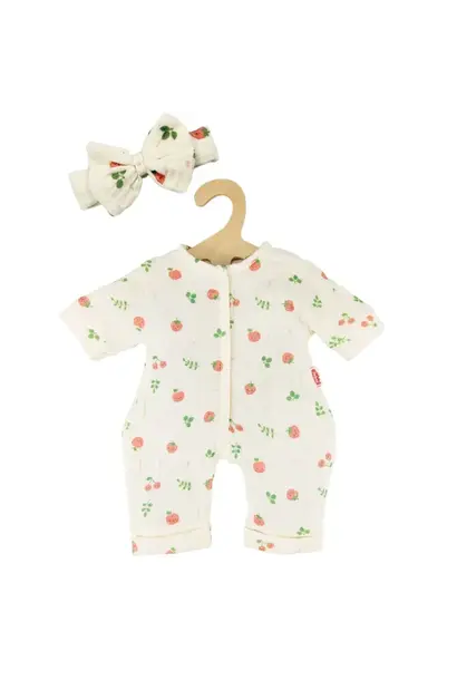 Poppenkleding 28-35cm romper met haarband fruit