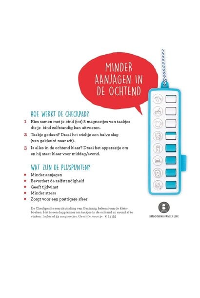 Gezinnig dagplanner voor ochtend -en avond taakjes - blauw