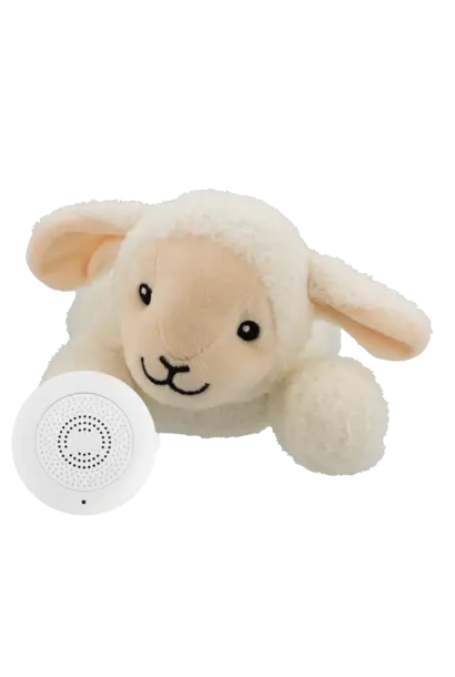 oplaadbare hartslagknuffel lammetje rosie beige