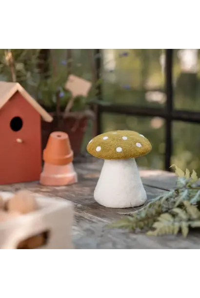 decoratie vilt paddestoel 10cm lichtgroen