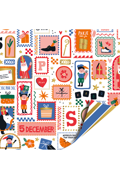Inpakken - cadeaupapier sinterklaas 200 x 70cm sinterklaas pret