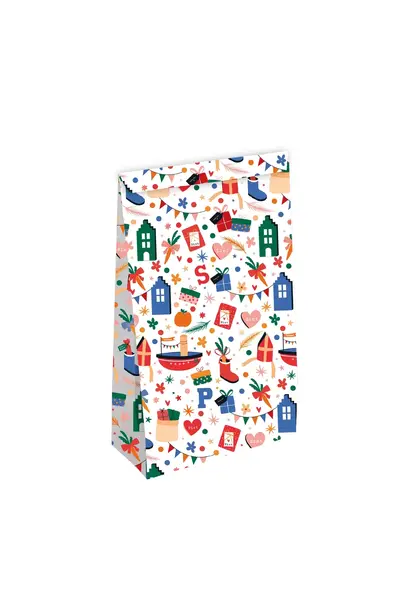 Inpakken - cadeauzakje met blokbodem pakjes pret ( per stuk )