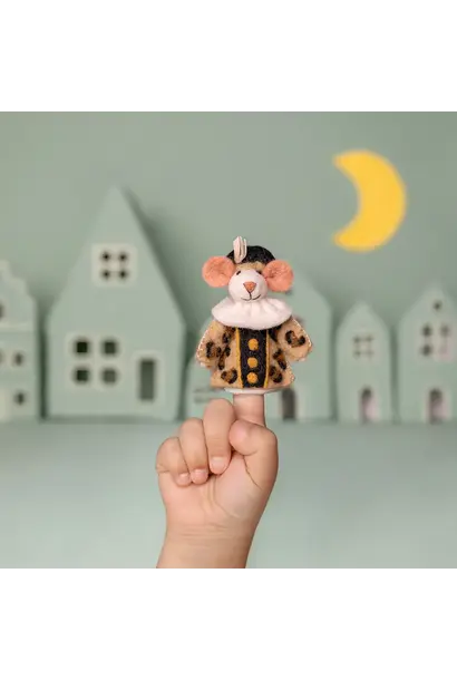 vilten vingerpopje piet muis 12cm - panterpiet