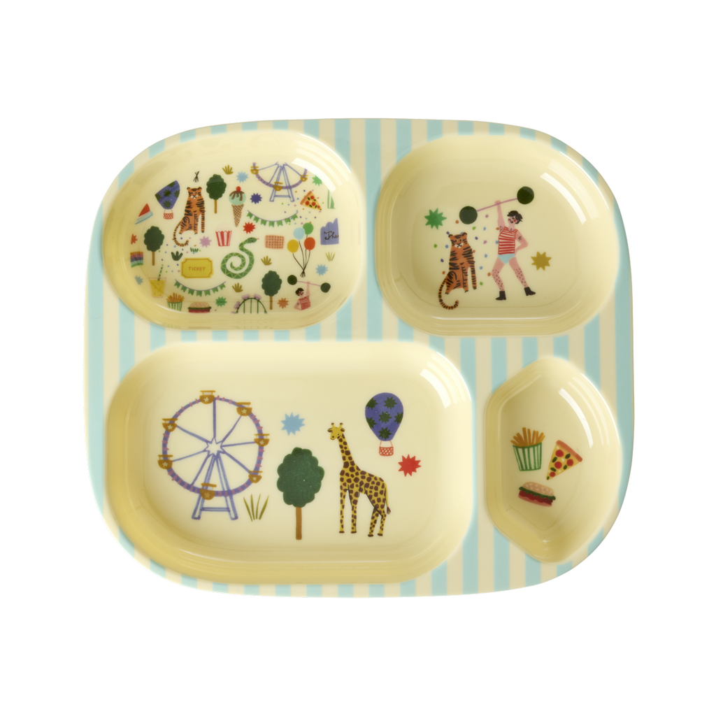 Rice bord met vakken - fun fair - mint-1