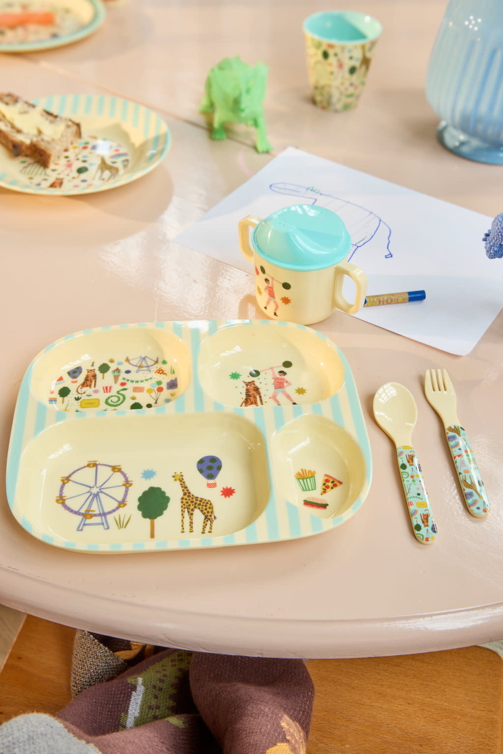 Rice bord met vakken - fun fair - mint-2