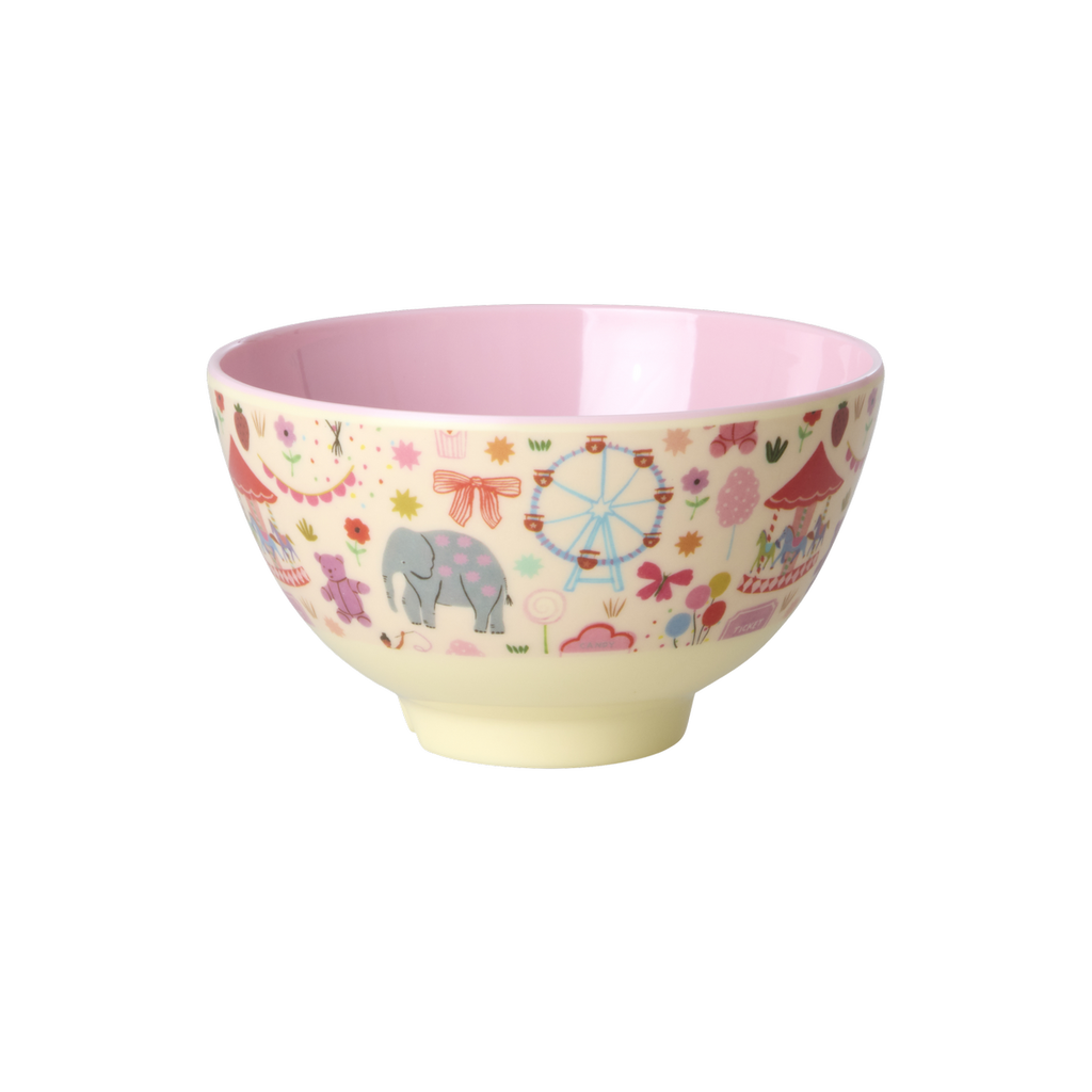 Rice kom 300ml - fun fair - roze-1