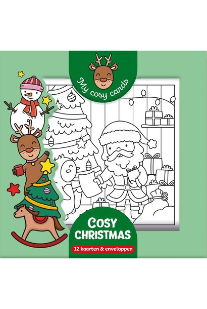 kaarten om zelf in te kleuren - cosy christmas