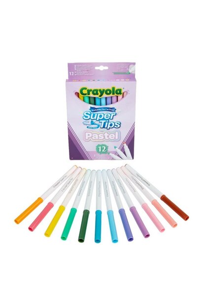 Crayola uitwasbare stiften supertip 12 delig pastel