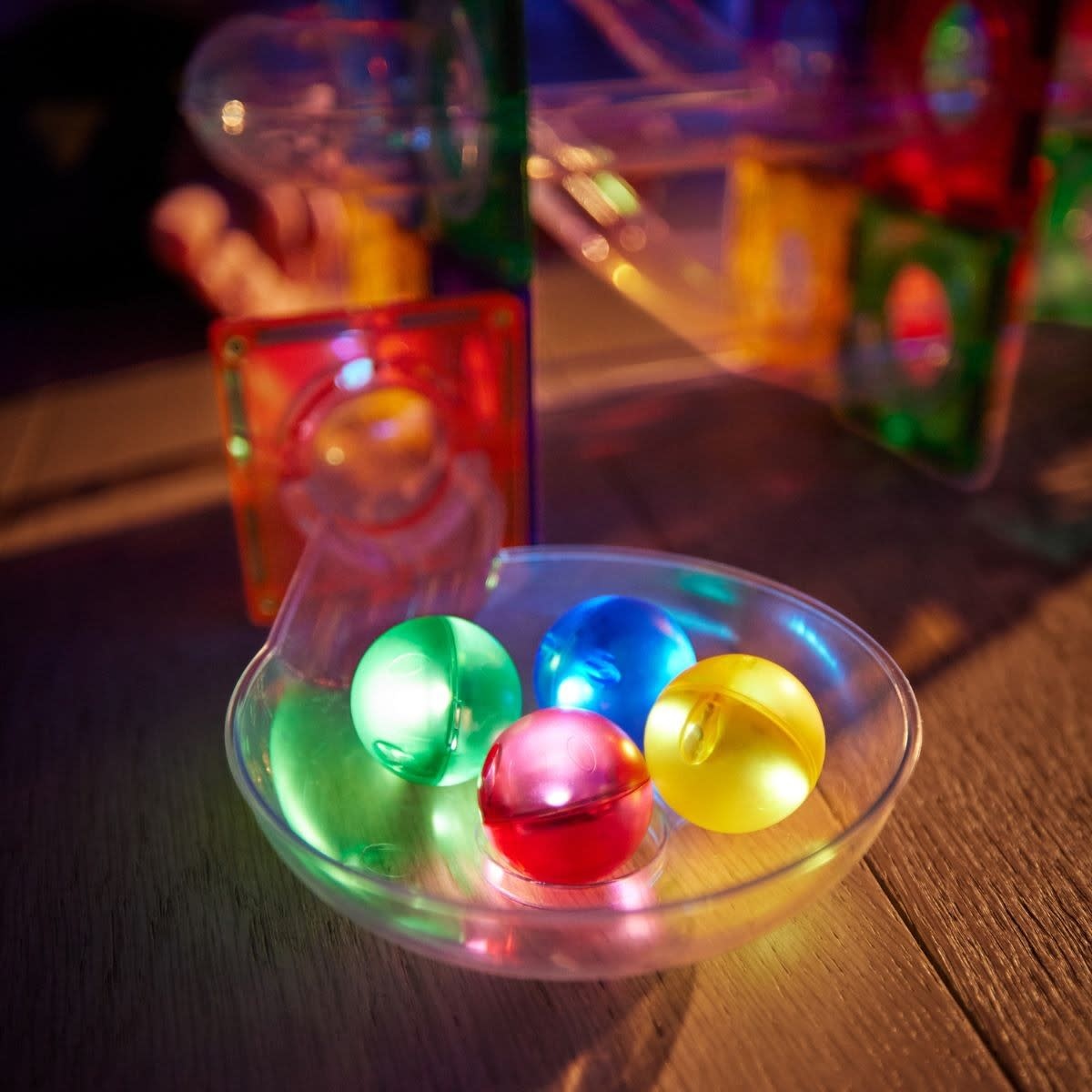 Cleverclixx lichtgevende ballen voor knikkerbaan 4 delig-2