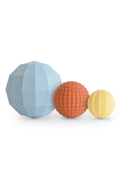 mushie sensorische nest ballen set v 3 powder blue