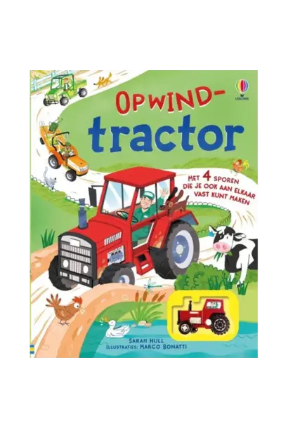 Boek met opwind voertuig - tractor