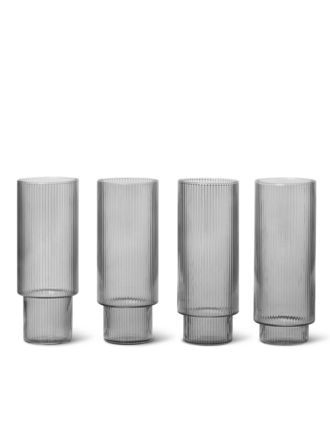 ferm Living Ripple Long Drink Glass - Set of 4 ferm Living Ripple Long Drink Glass - Set of 4
