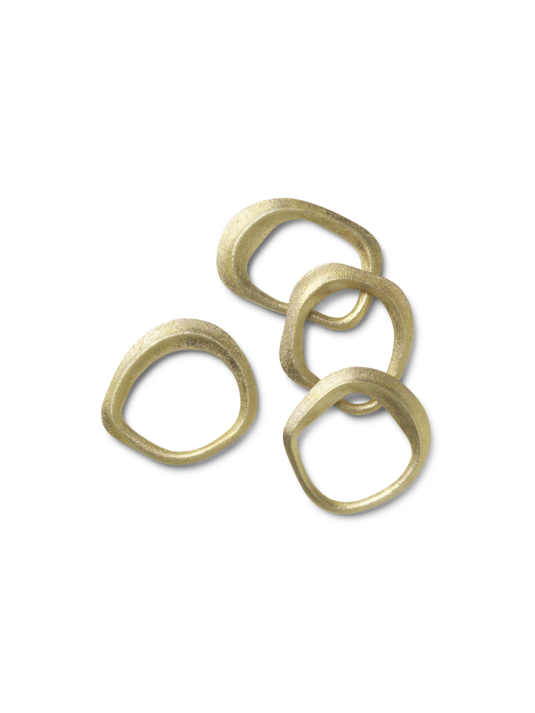 ferm Living Flow napkin rings -Set of 4 - Brass Brass