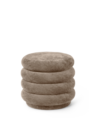 ferm Living Small round pouf - Faded velvet