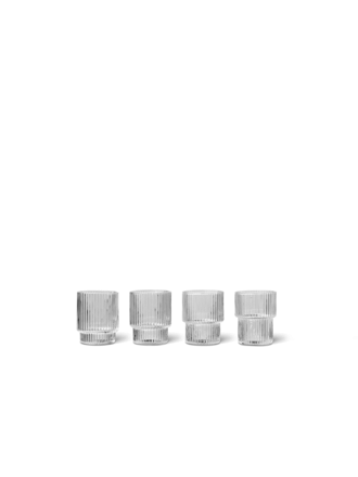 ferm Living Ripple Small Glasses - Set of 4 ferm Living Ripple Small Glasses - Set of 4
