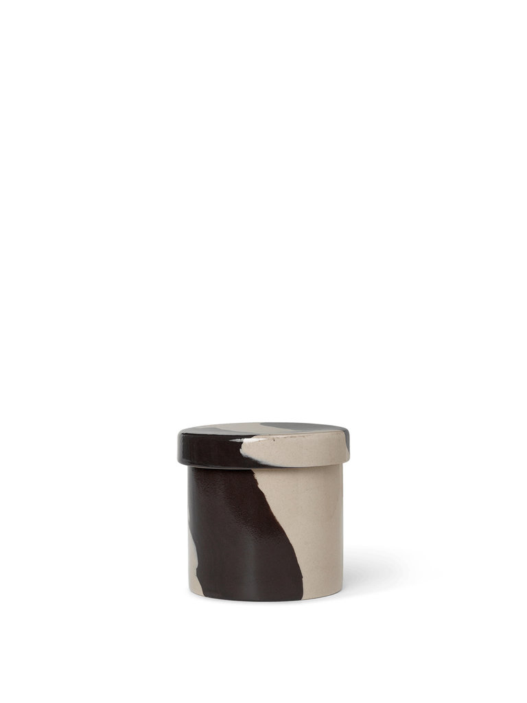 ferm Living Inlay container - Sand/Black