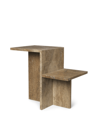 ferm Living Distinct side table - Dark brown travertine ferm Living Distinct side table - Dark brown travertine