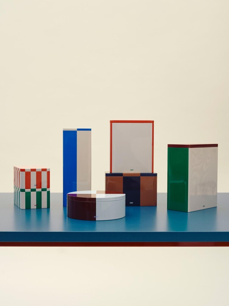 HAY Tin Container-Small-Green and off-white