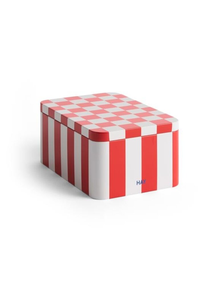 HAY Tin Container-Small-Red and off-white