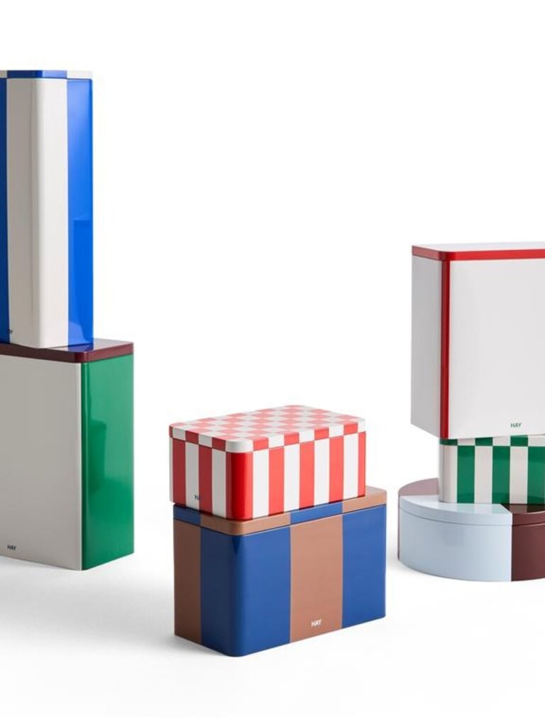 HAY Tin Container-Small-Red and off-white