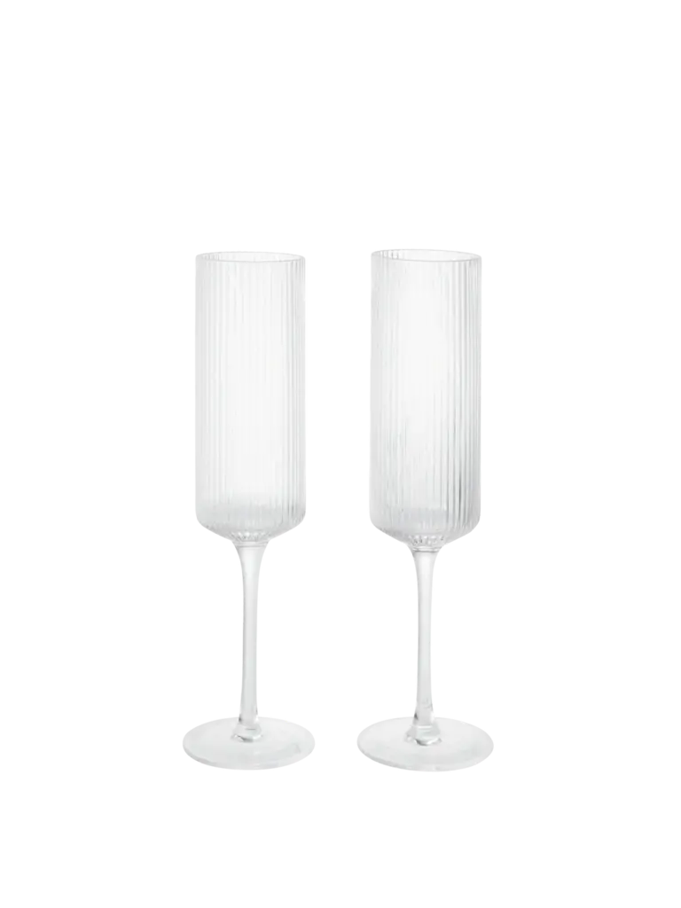 ferm Living Ripple Champagne Flutes - Set of 2