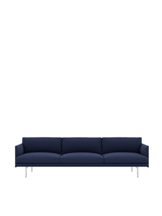 Muuto Outline sofa -  3 1/2-Seater - Twill Weave 780/Polished Aluminum Muuto Outline sofa -  3 1/2-Seater - Twill Weave 780/Polished Aluminum