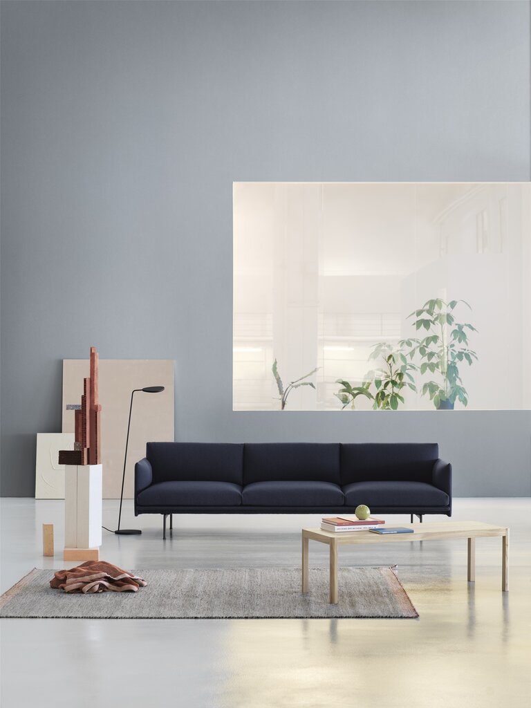 Muuto Outline sofa -  3 1/2-Seater - Twill Weave 780/Polished Aluminum
