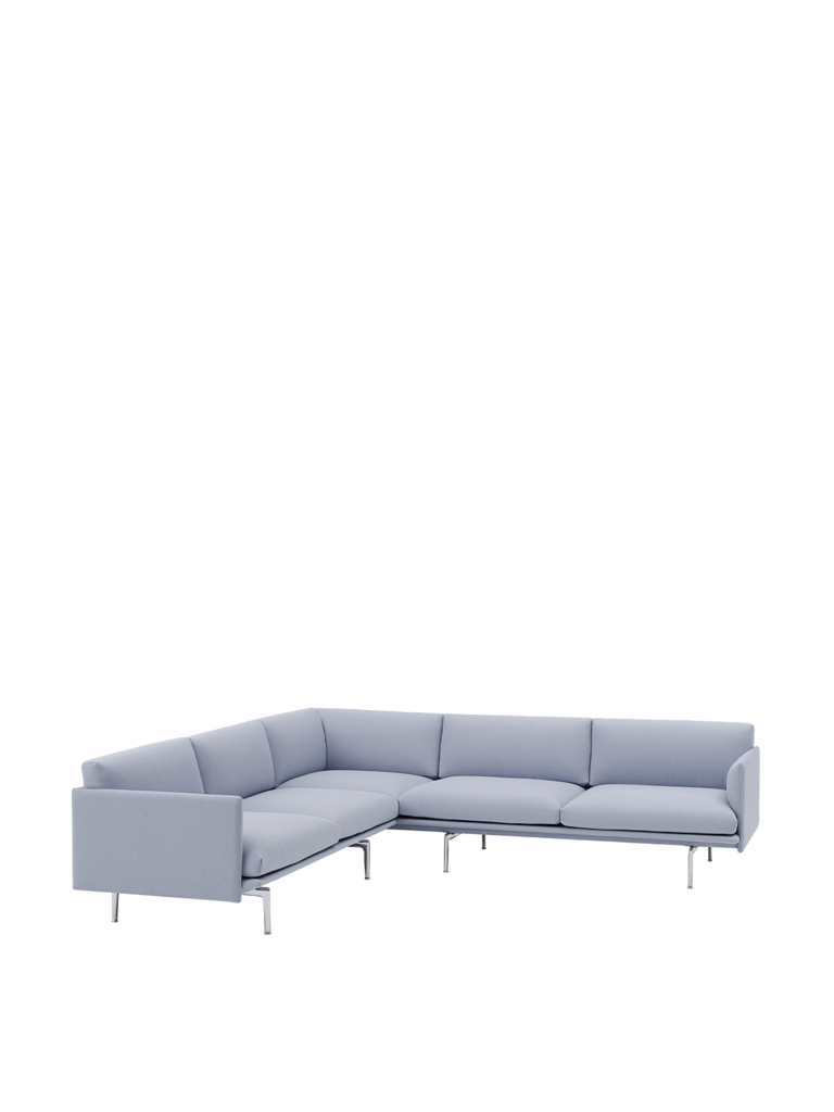 Muuto Outline Corner Sofa - Vidar 723/Polished Aluminum