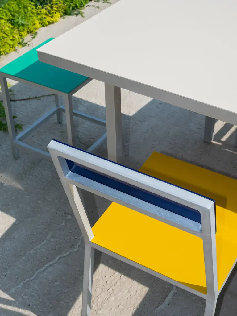 Muller Van Severen Alu Chair - Yellow/Candy Blue