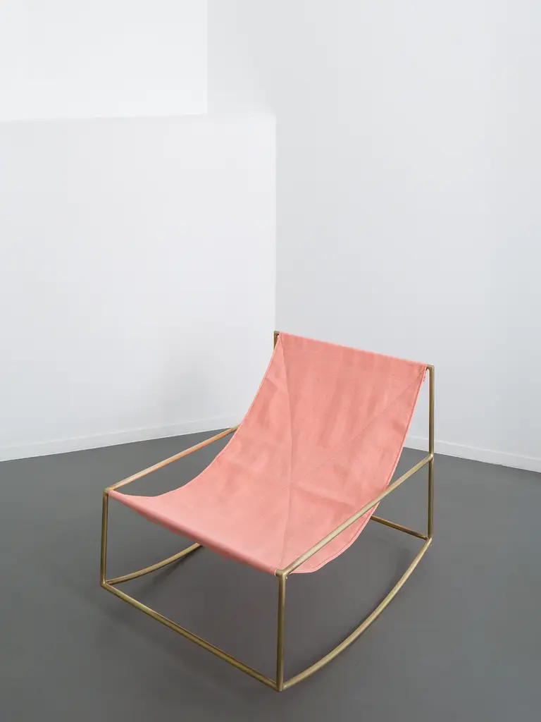 Valerie Objects Rocking Chair - Brass/Pink