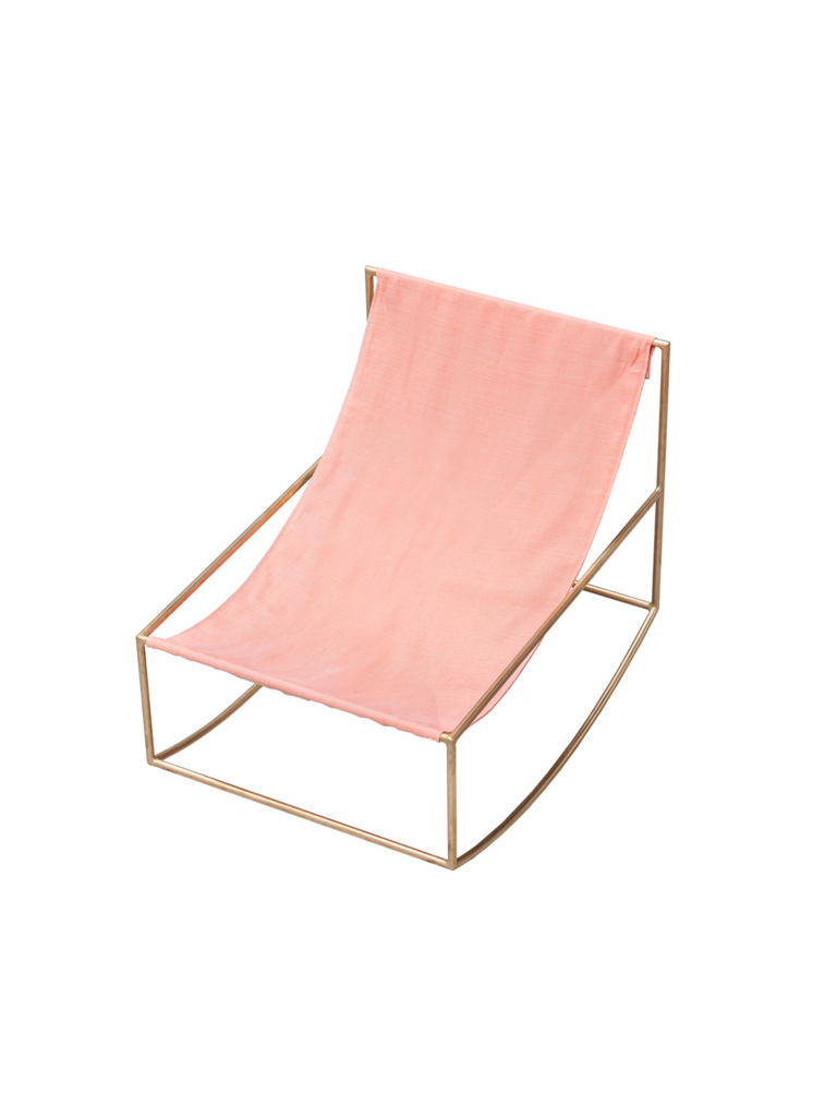 Muller Van Severen Rocking Chair - Brass/Pink