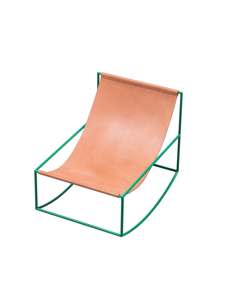 Muller Van Severen Rocking Chair - Green/Leather