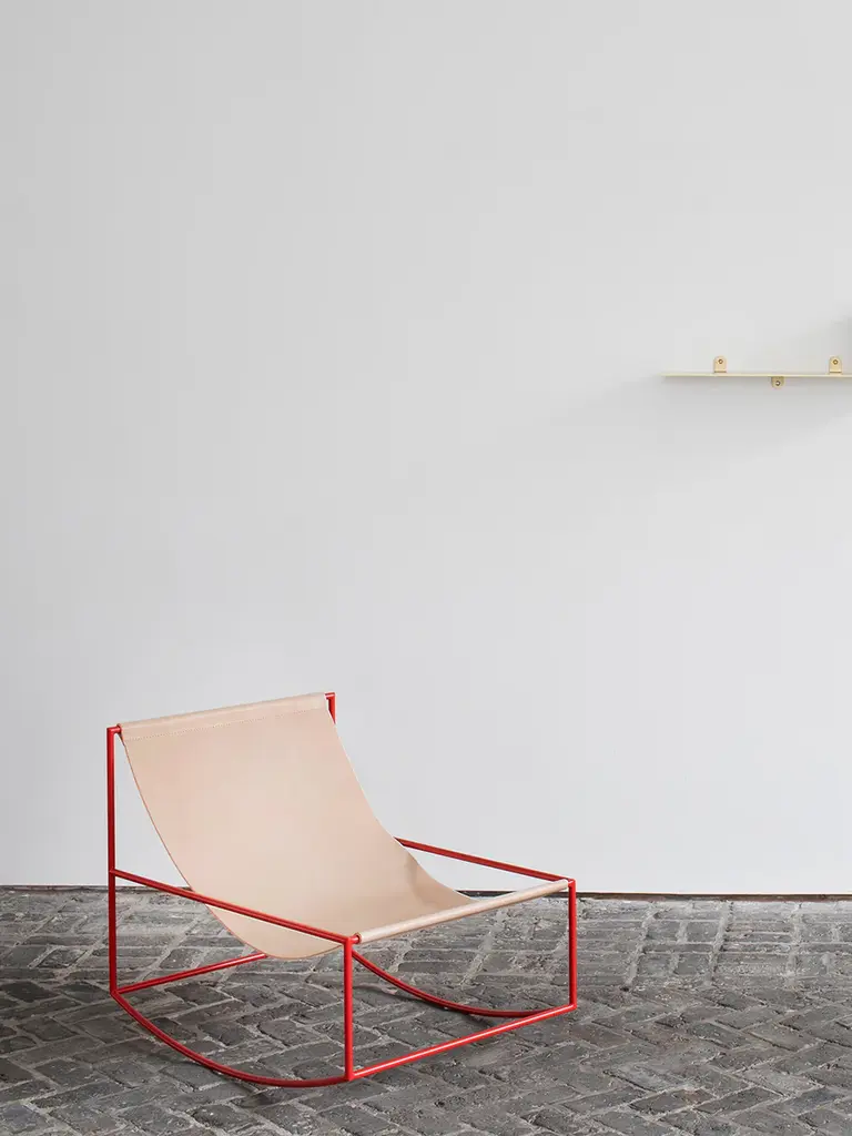 Muller Van Severen Rocking Chair - Red/Leather