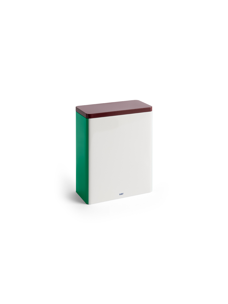 HAY Tin Container - XL - Off-white, Burgundy & Green