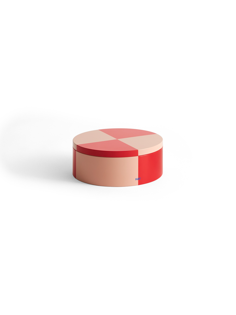 HAY Tin Container - Round - Red & Soft Pink