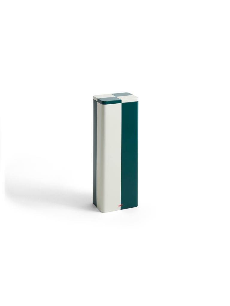 HAY Tin Container - Slim - Green & Off-white