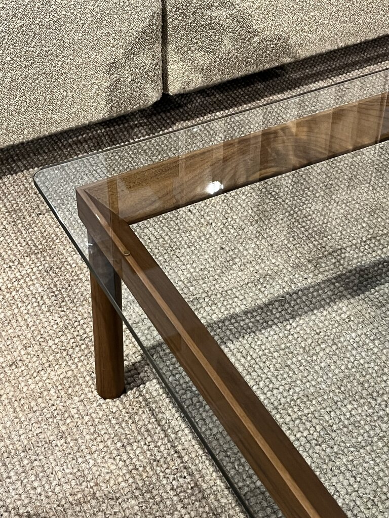 HAY Kofi Table - Walnut/ Clear glass [Ex-display]