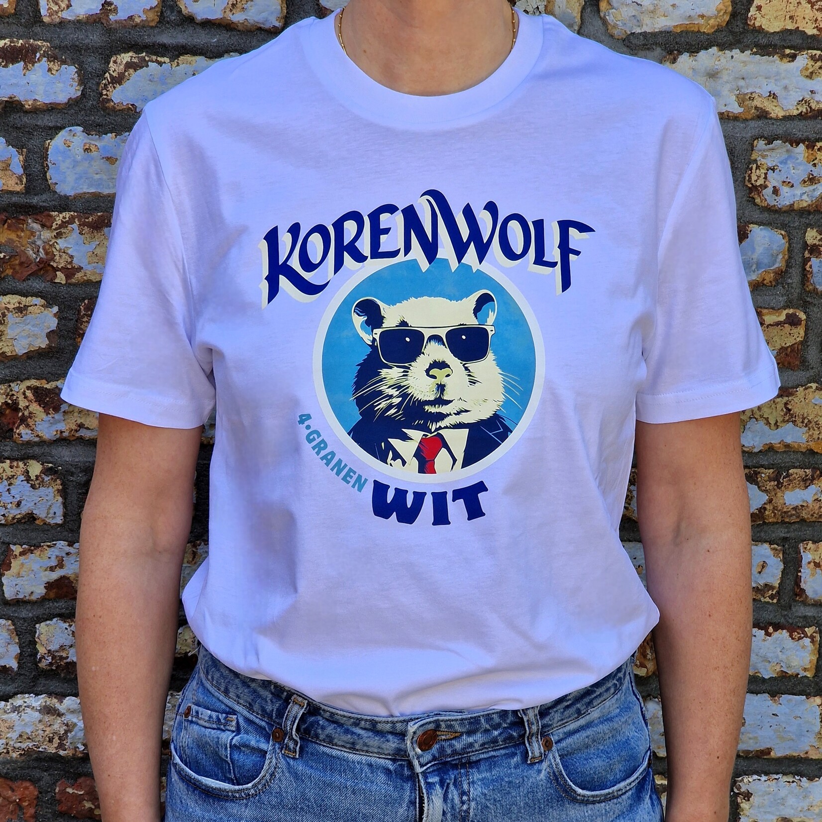 T-shirt - Korenwolf - Wit