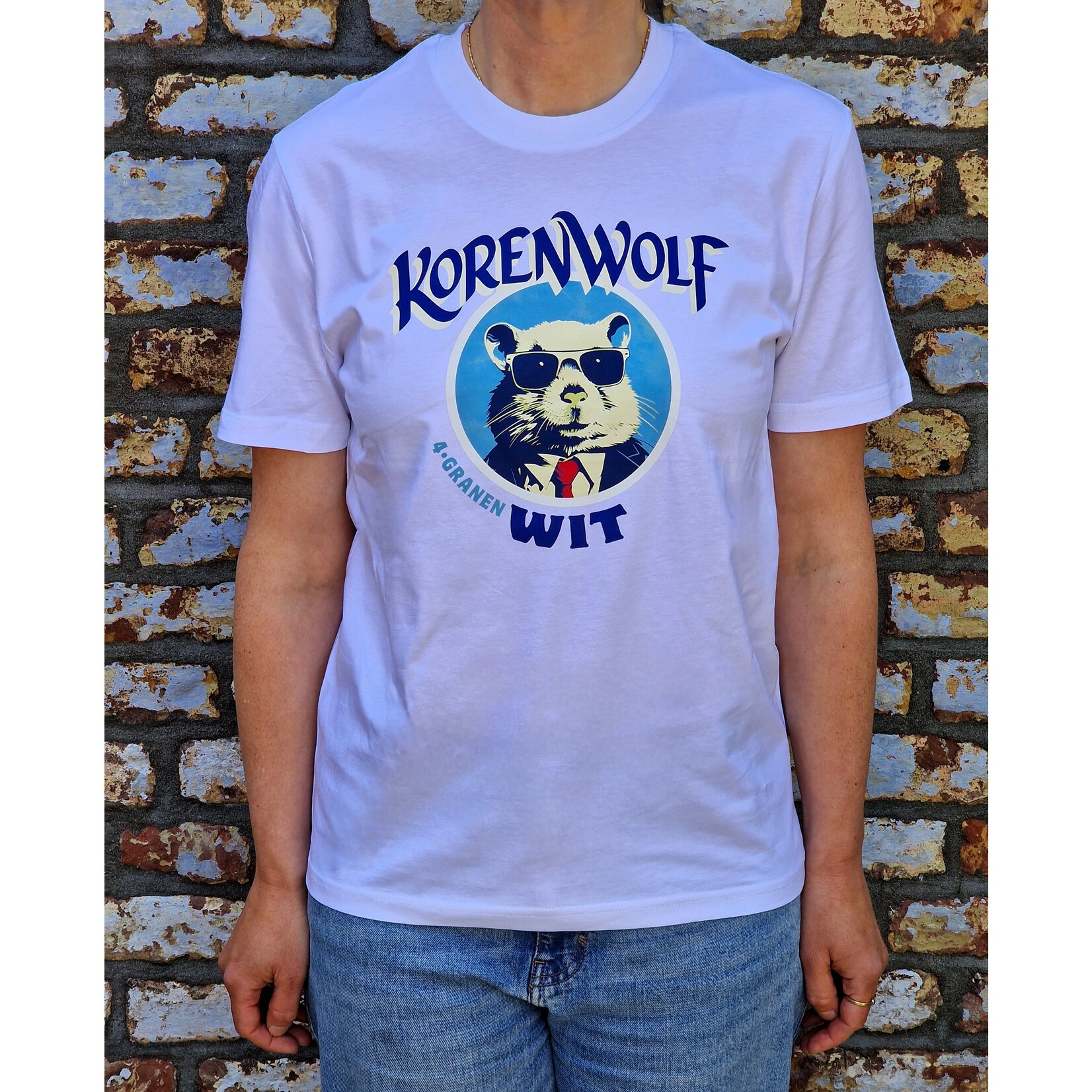 T-shirt - Korenwolf - Wit