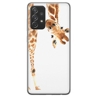 Leuke Telefoonhoesjes Samsung Galaxy A72 siliconen hoesje - Giraffe peekaboo