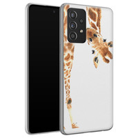 Leuke Telefoonhoesjes Samsung Galaxy A72 siliconen hoesje - Giraffe peekaboo