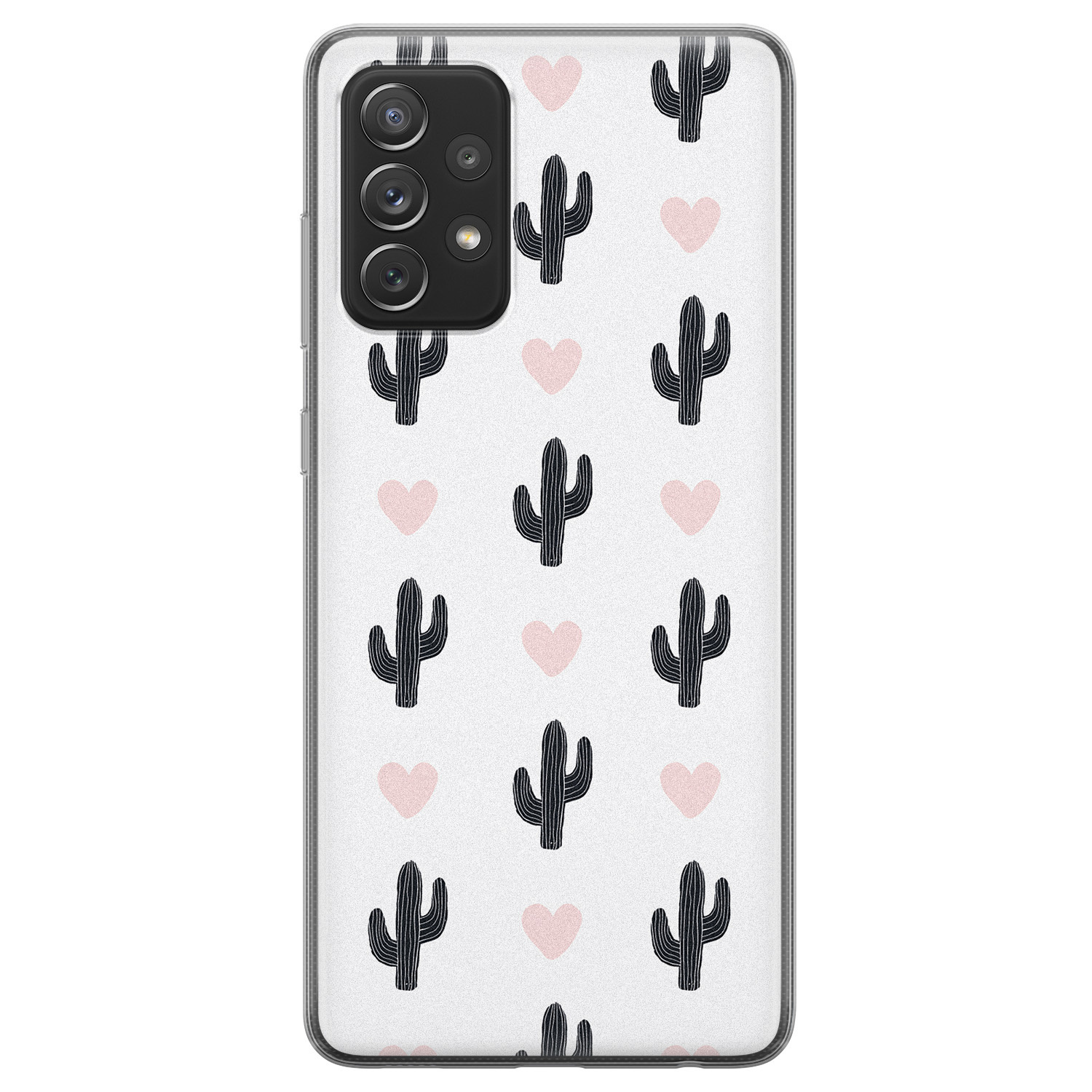 Leuke Telefoonhoesjes Samsung Galaxy A72 siliconen hoesje - Cactus love