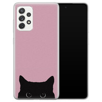 Telefoonhoesje Store Samsung Galaxy A72 siliconen hoesje - Zwarte kat
