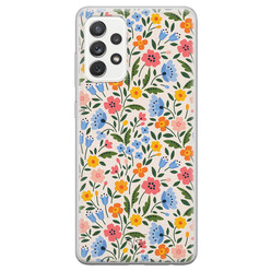 Telefoonhoesje Store Samsung Galaxy A72 siliconen hoesje - Romantische bloemen