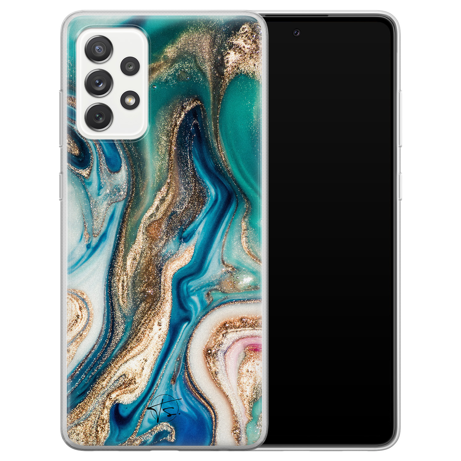 Telefoonhoesje Store Samsung Galaxy A72 siliconen hoesje - Magic marble